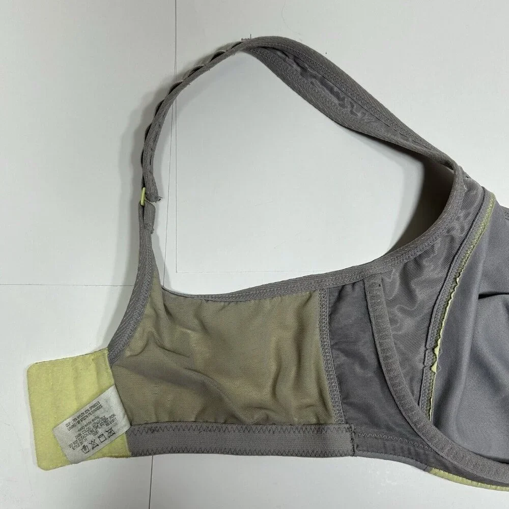 Lunaire 267-11 Seamless Underwire Sports Bra Mesh Womens 36DDD Yellow Gray Flaw - Picture 8 of 9